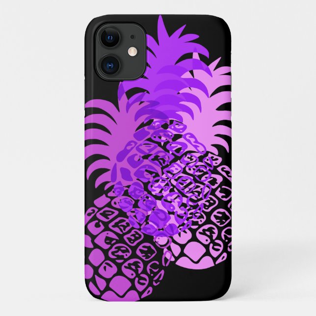 Momona Pineapple Hawaiian Tropical Purple Case-Mate iPhone Case (Back)