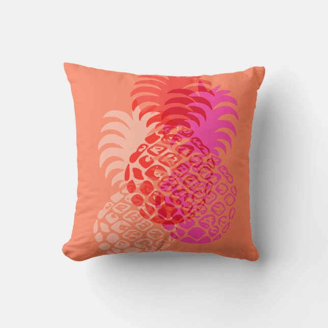 Momona Pineapple Hawaiian Tropical Reversible Cushion (Front)