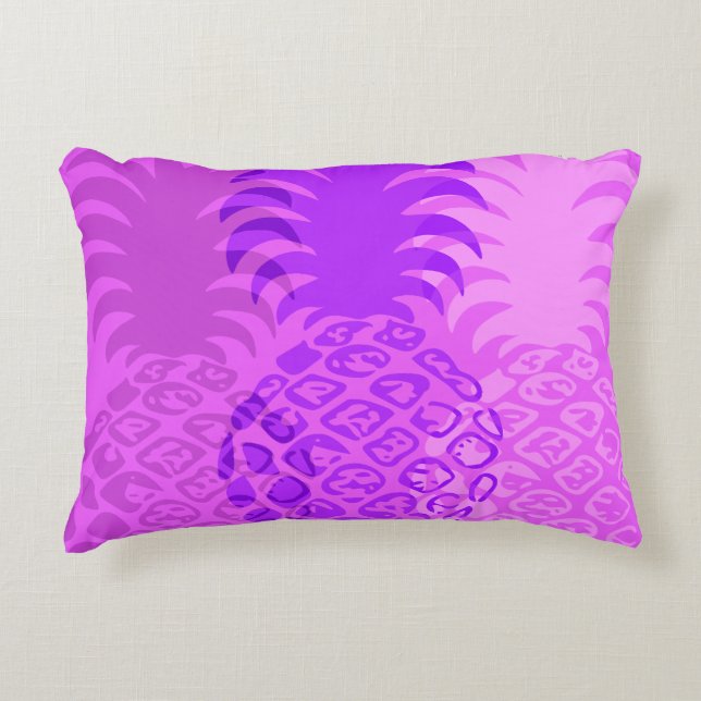Momona Pineapple Hawaiian Tropical Reversible Decorative Cushion (Front)