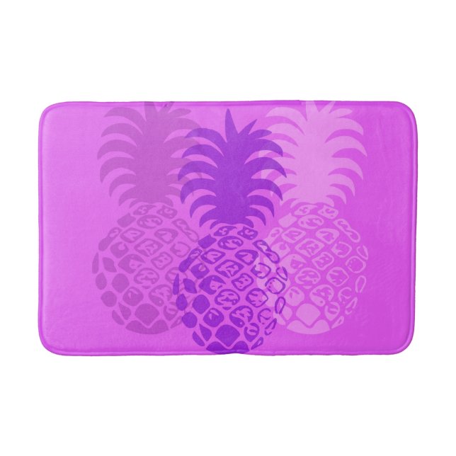 Momona Pineapple Hawaiian Tropical -Violet Bath Mat (Front)