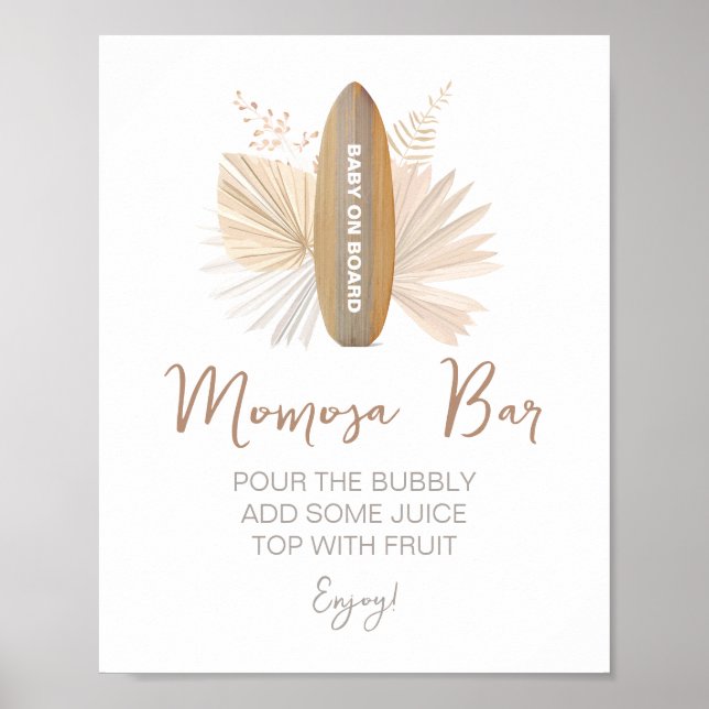 Momosa Bar Baby on Board Baby Shower Sign (Front)