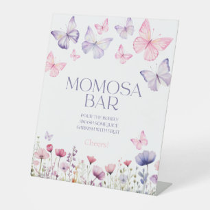 Momosa Bar Baby Shower Sign Butterfly Floral