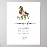 Momosa Bar Mallard Duck Baby Shower Sign