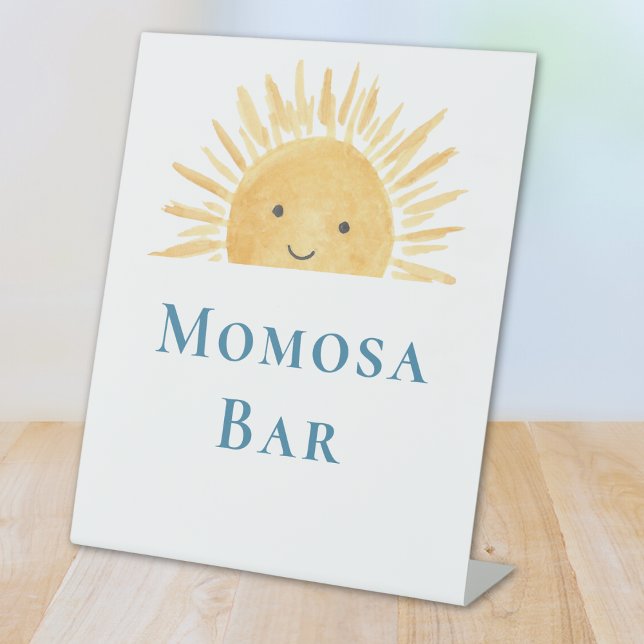 Momosa Bar Sun-Themed Baby Shower Pedestal Sign (Creator Uploaded)