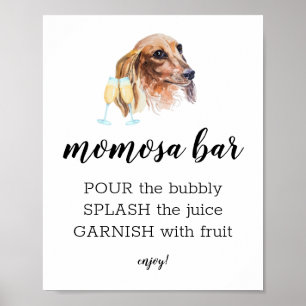 Momosa Bar Watercolor Dachshund Theme Sign