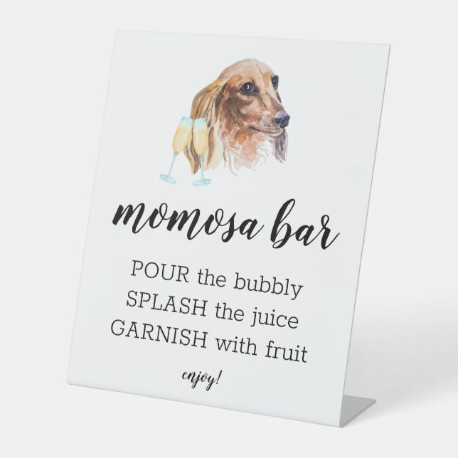 Momosa Bar Watercolor Dachshund Theme Sign (Front)
