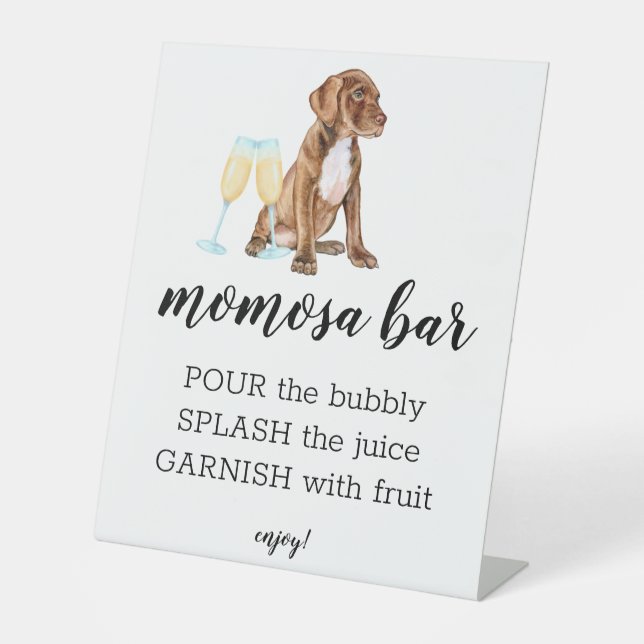Momosa Bar Watercolor Pit Bull Theme Sign (Front)