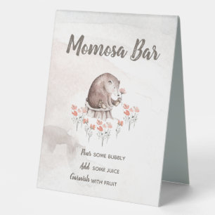 Momosa Mimosa Bar Sign Woodland Baby Shower