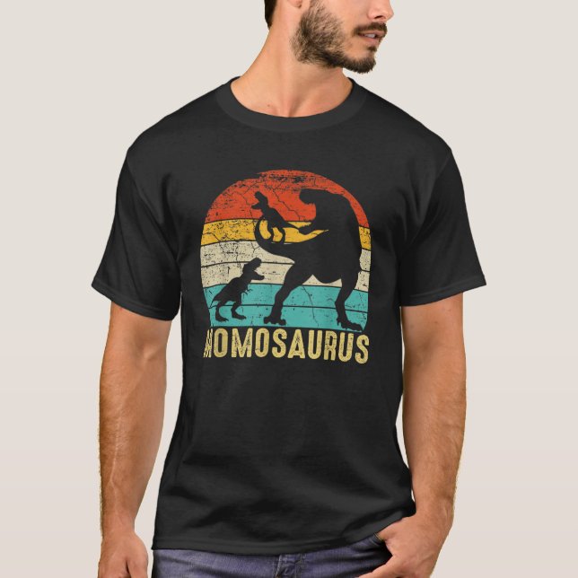 Momosaurus T Rex Momo Dinosaur 2 Kids Matching Fam T-Shirt (Front)