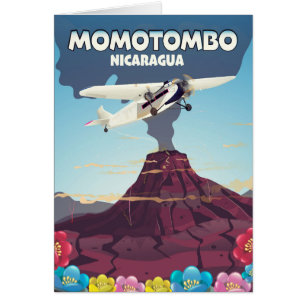 Momotombo Nicaragua volcano travel print.
