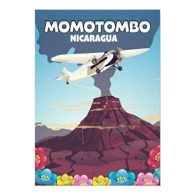 Momotombo Nicaragua volcano travel print. Photo Print (Front)