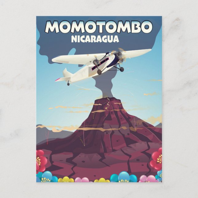Momotombo Nicaragua volcano travel print. Postcard (Front)