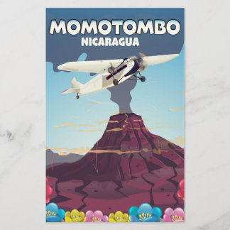Momotombo Nicaragua volcano travel print. Stationery