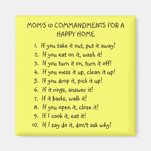 MOM'S 10 COMMANDMENTS MAGNET