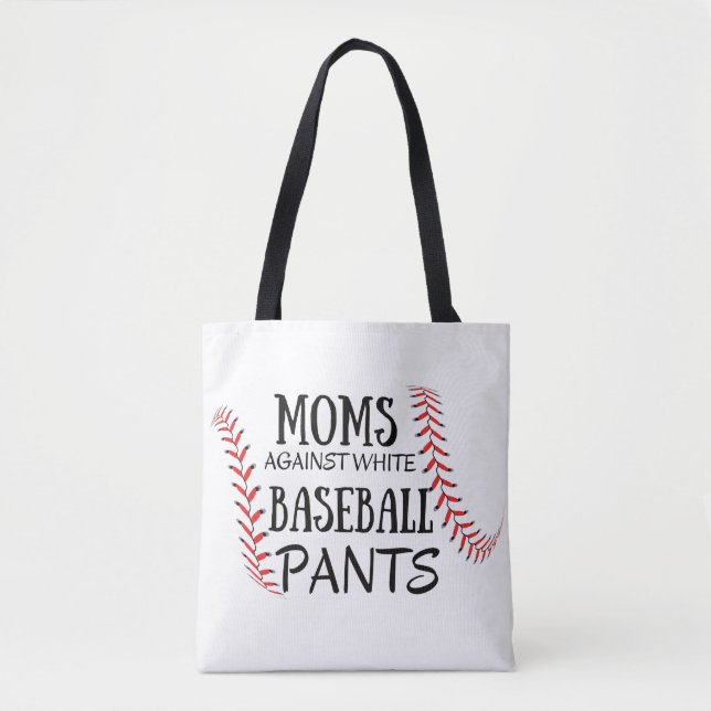 Moms Against White baseball Pants Tote Bag (Front)