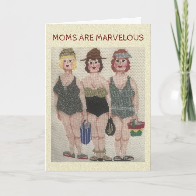 MOMS ARE MARVELOUS NEEDLEPOINT Mother's Day  Card (Front)