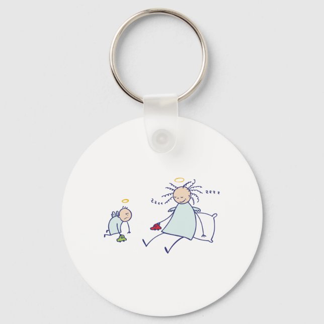 Moms are not angels key ring (Front)