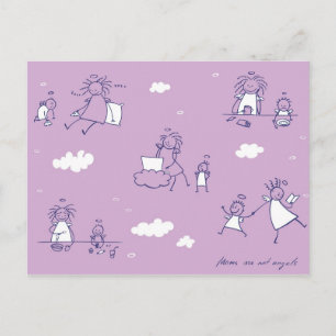 "Moms are not angels" series postcard
