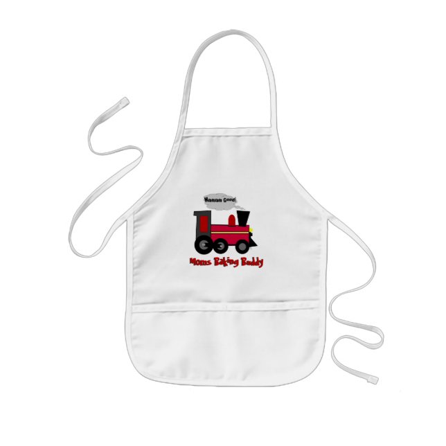 Moms Baking Buddy (Train) Kids Apron (Front)