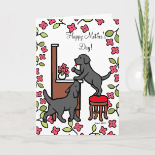 Mom's Black Lab Puppy Duo Card