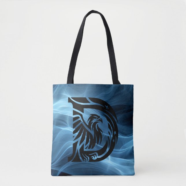Moms Bold Eagle on Blue Smoke Large Shoulder Tote (Front)