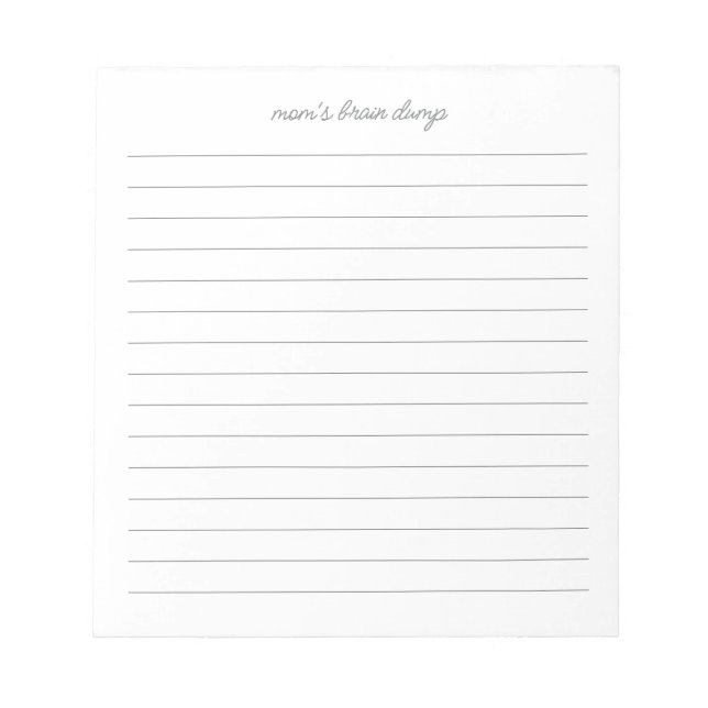 Mom's Brain Dump List Notepad (Front)