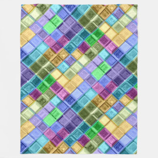 Moms colourful fleece mosaic blanket