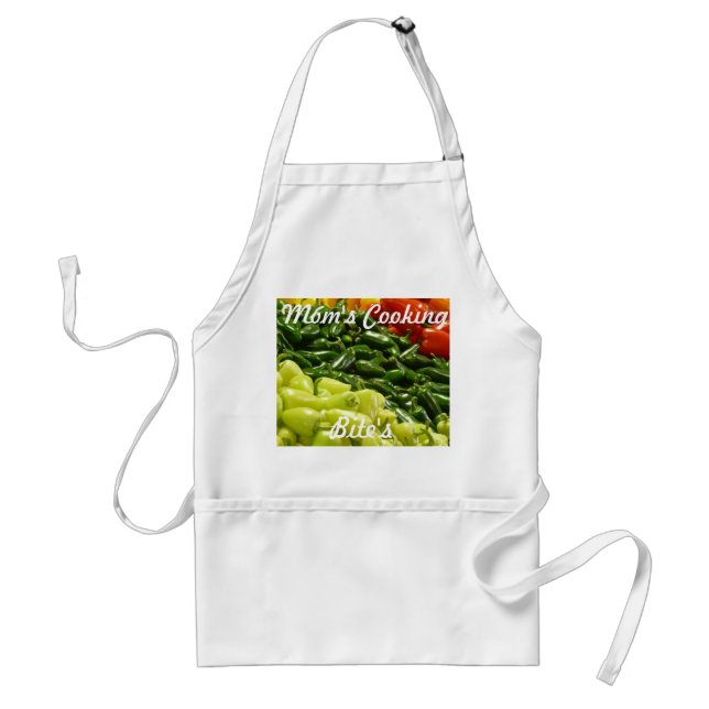 Mom's Cooking Bites, White Standard Apron (Front)