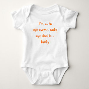Moms Cute Dad Lucky Newborn Infant Girl Boy Funny Baby Bodysuit