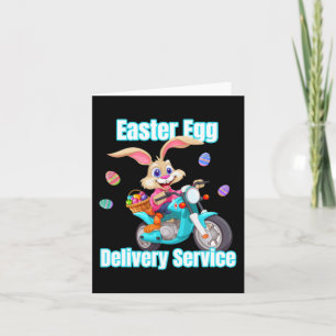 Moms Dads Easter Egg Delivery Service Bunny Motorc Card