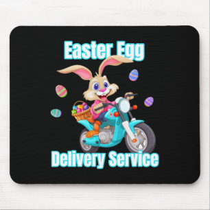 Moms Dads Easter Egg Delivery Service Bunny Motorc Mouse Mat