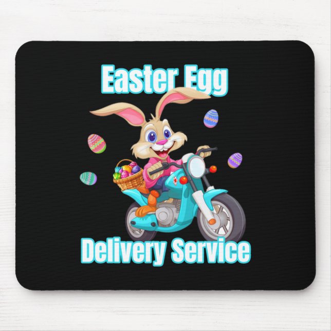 Moms Dads Easter Egg Delivery Service Bunny Motorc Mouse Mat (Front)