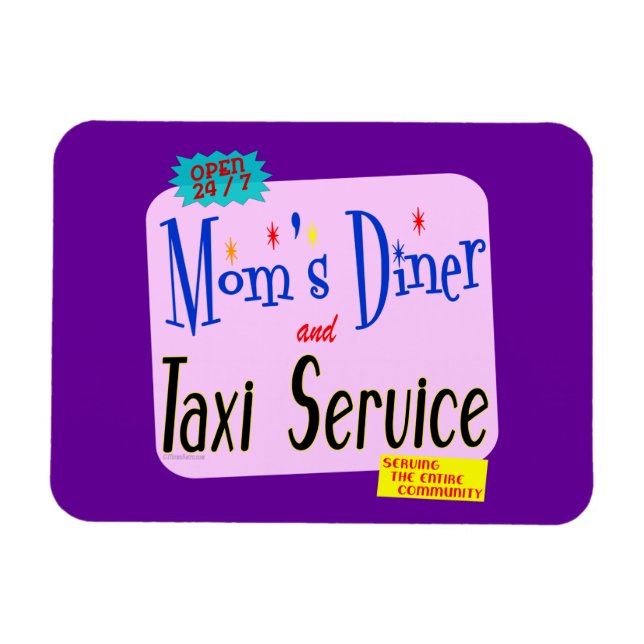 Moms Diner and Taxi Service Retro Saying Magnet (Horizontal)