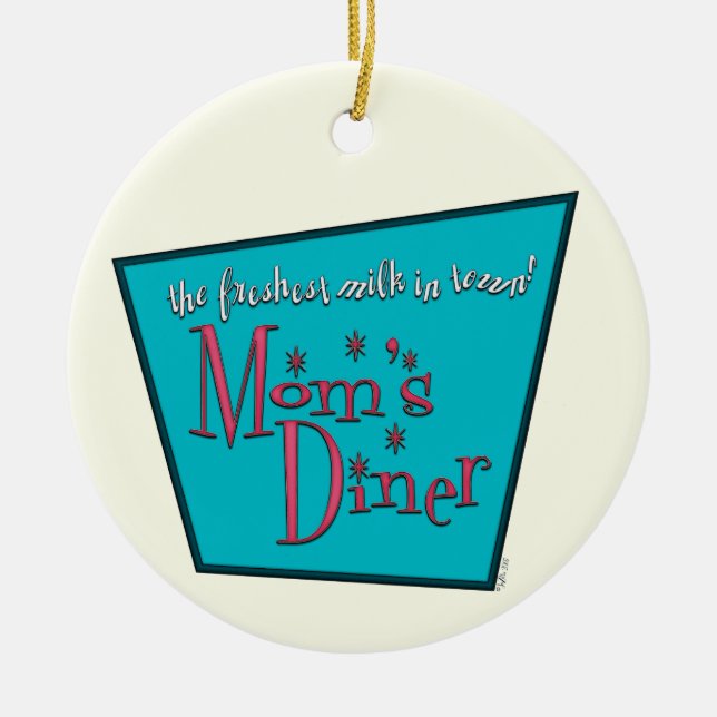 Moms Diner: Breastfeeding Ceramic Tree Decoration (Front)