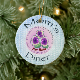 Moms Diner  Ceramic Tree Decoration