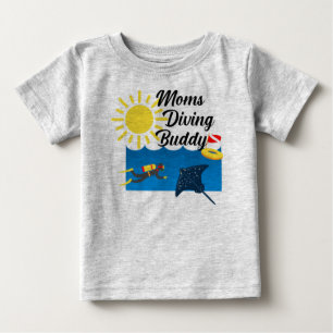 Moms Diving Buddy Design - Baby Fine Jersey T-Shir T-Shirt