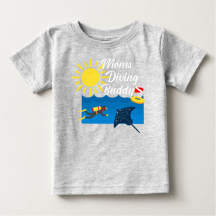 Moms Diving Buddy Design - Baby Fine Jersey T-Shir T-Shirt