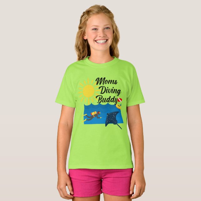 Moms Diving Buddy Design - Girls' Basic T-Shirt (Front Full)