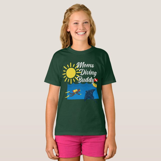 Moms Diving Buddy Design - Girls' Basic T-Shirt (Front Full)