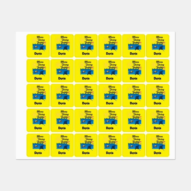 Moms Diving Buddy Design - Small Square Clothing L (Sheet)