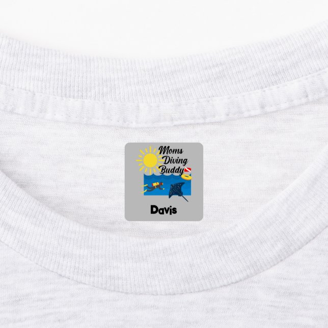 Moms Diving Buddy Design - Small Square Clothing L (Affixed)