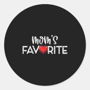 Moms Favorite Son Daughter Im Moms Favorite Funny  Classic Round Sticker