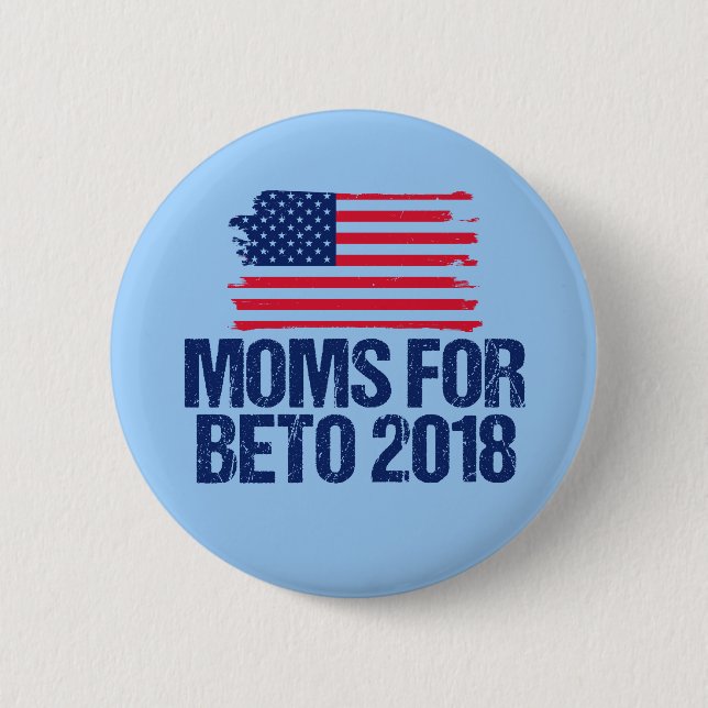 Moms for Beto 2018 | O'Rourke for Senate 6 Cm Round Badge (Front)