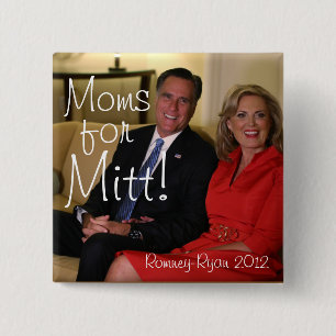 Moms for Mitt! 15 Cm Square Badge