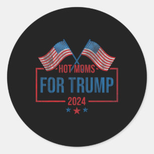 Moms For Trump 2024 Republican Usa Flag Classic Round Sticker