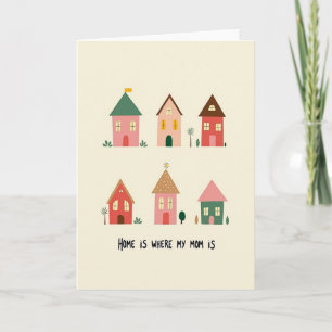 Moms Home Houses Illustration Card