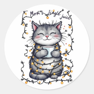 Mom's Jingle Juice  Classic Round Sticker