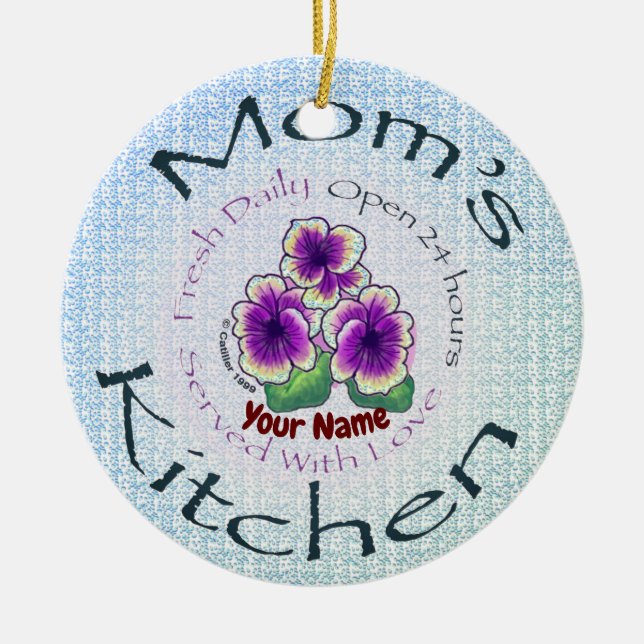 Moms Kitchen Ceramic Tree Decoration (Front)
