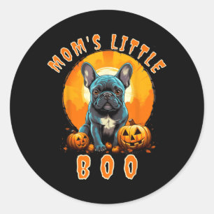 Moms Little Boo French Bulldog Halloween Frenchie Classic Round Sticker
