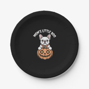 Mom's Little Boo French Bulldog Hallowen Paper Plate